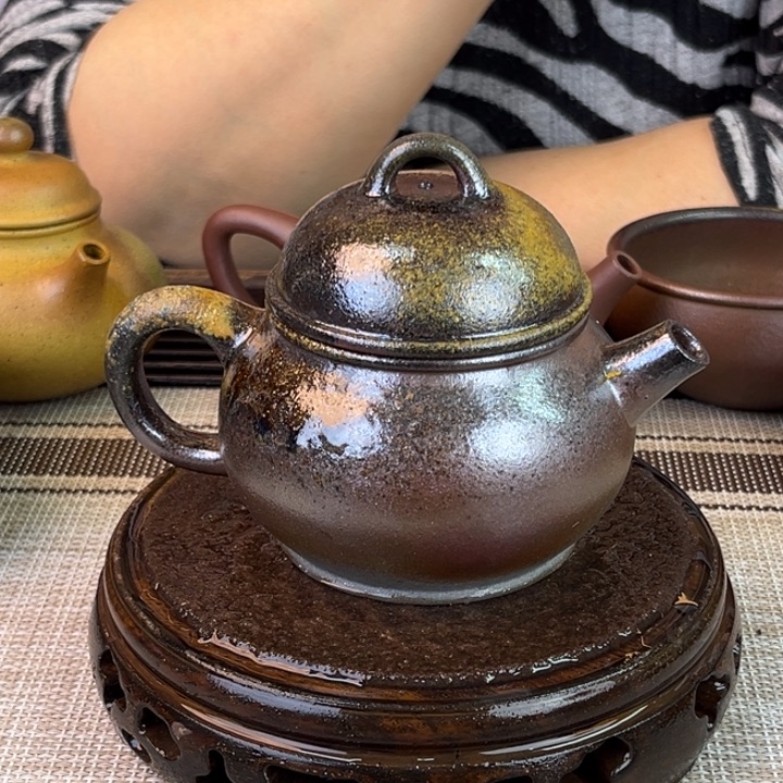 紫砂茶壶底槽清柴烧200cc