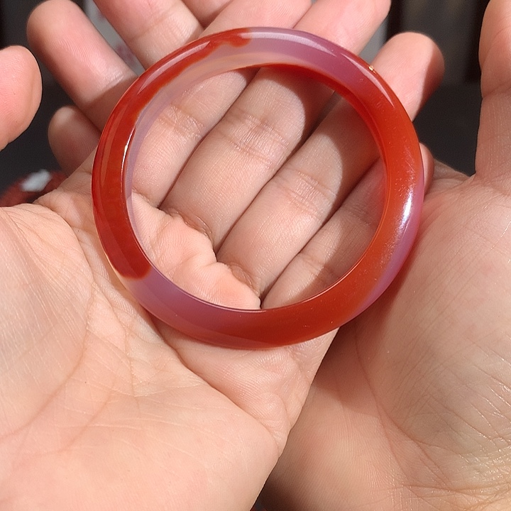 牡***开南红玛瑙未镶嵌手镯保山干掌手镯