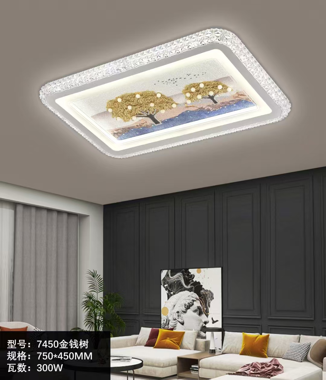 2025新款装饰画 小长卧室吸顶灯 长方形卧室餐厅吸顶灯离线语音