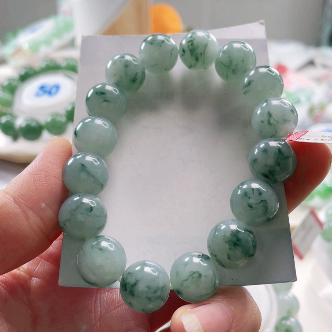 曼***蔓翡翠未镶嵌手链手串12.9