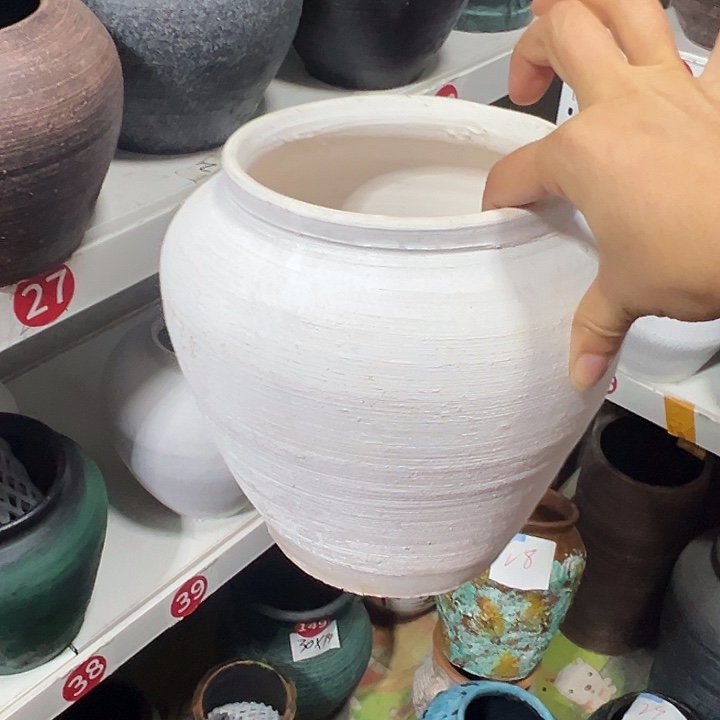 白色拉丝坛子高20口14默认打孔