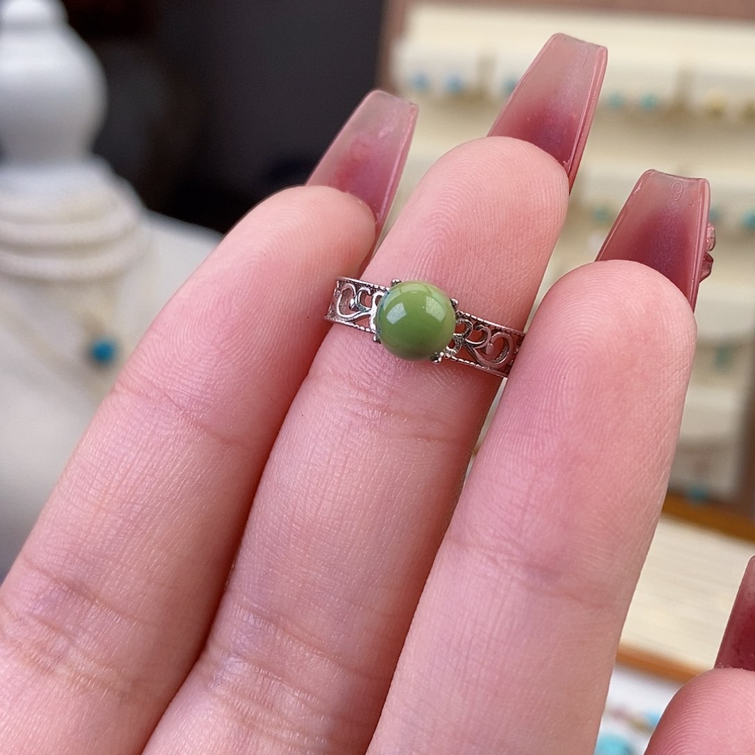 绿松石戒指银S925镶嵌