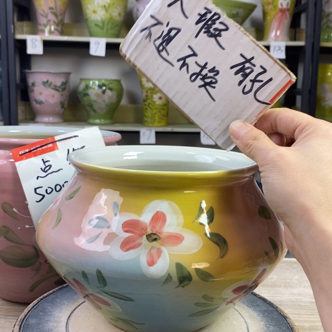 景德镇手工手绘陶瓷花盆