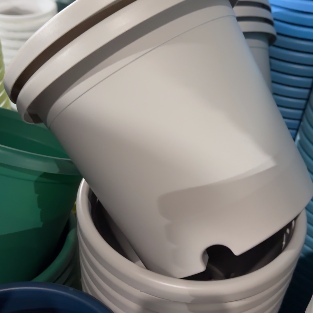 树脂四季盆4#无拖灰白微瑕8