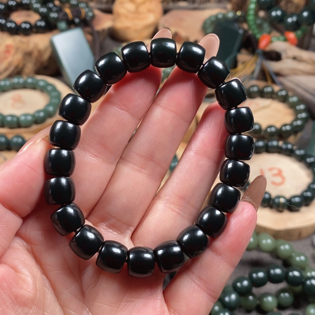 和田玉（青玉）手链未镶嵌