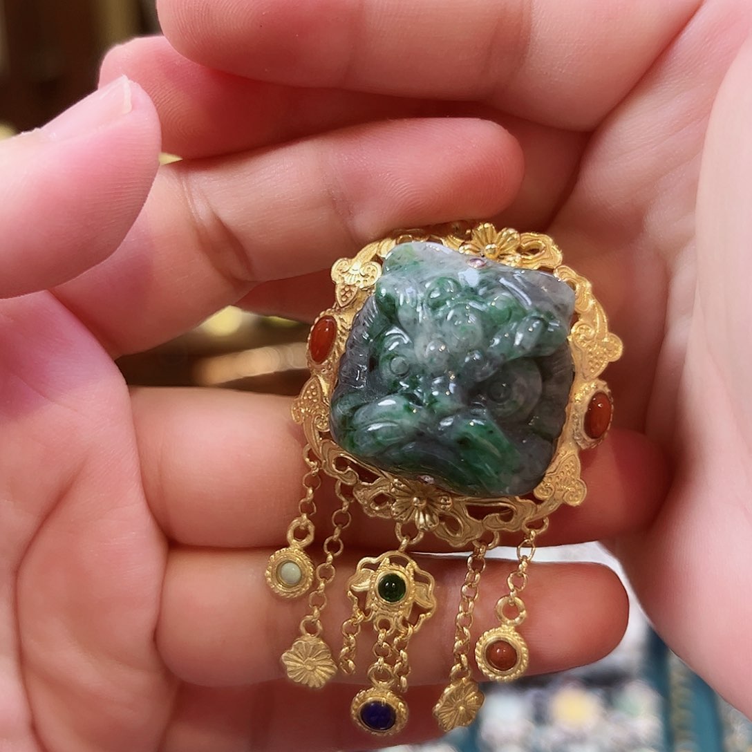 翡翠戒指/指环银S925镶嵌古风