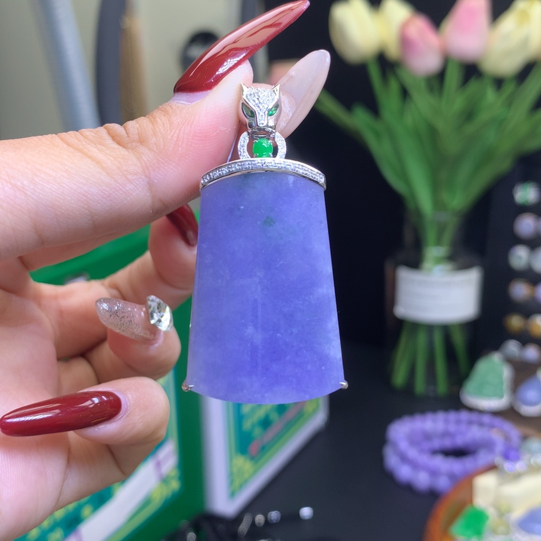 翡翠颈饰18K金镶嵌天然