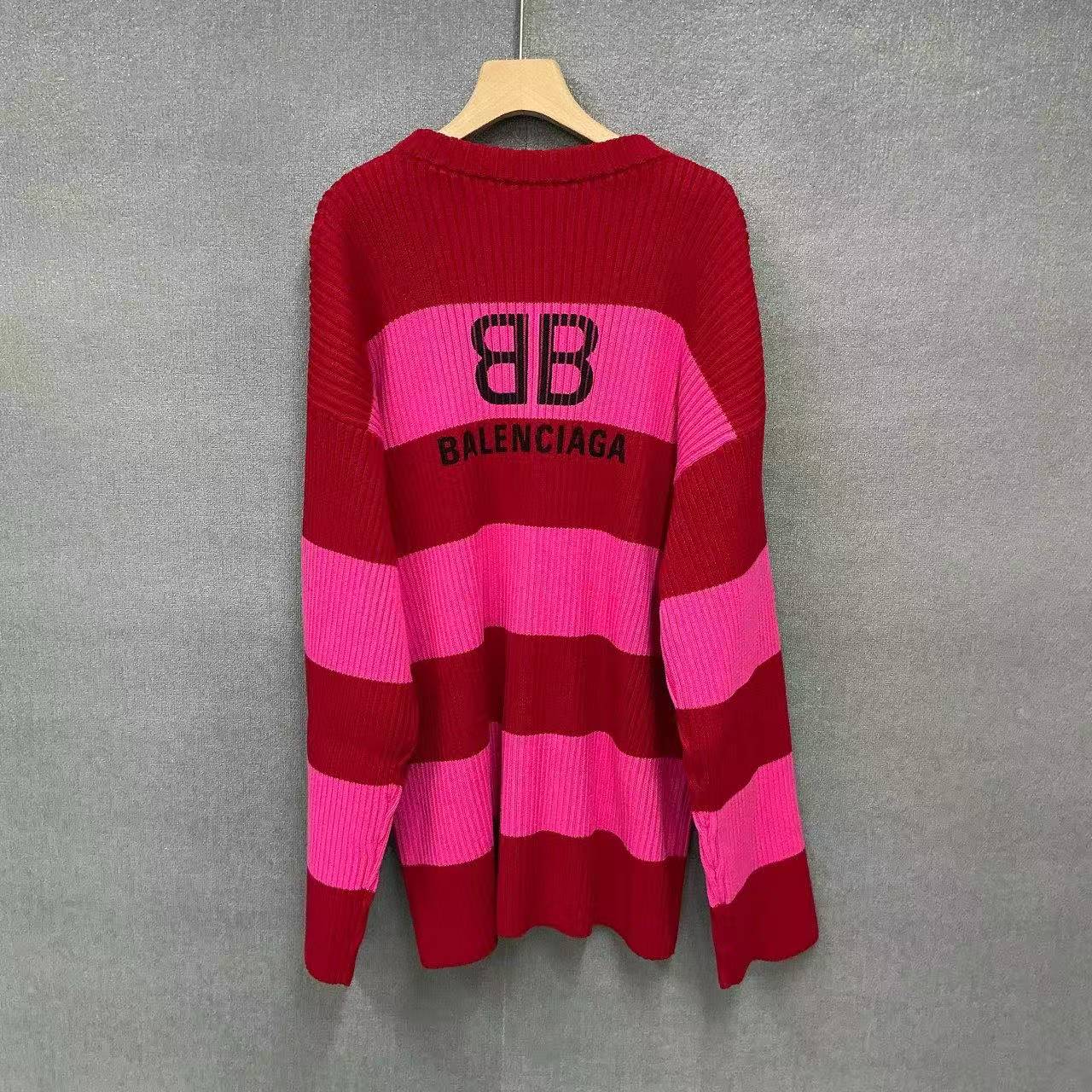 未使用 Balenciaga/巴黎世家 (pm) 双b印花logo针织毛衣M码/7699