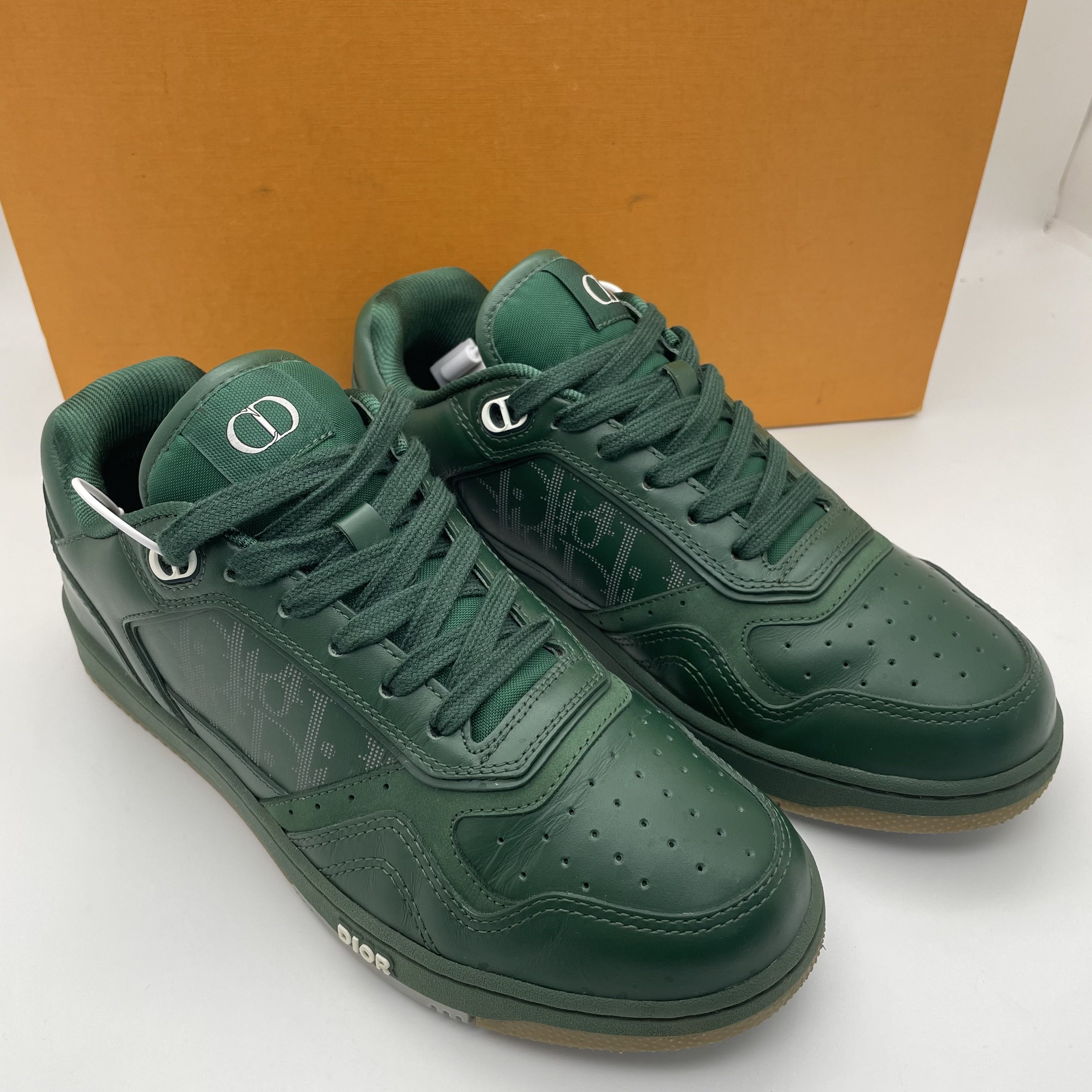 95新 DIOR/迪奥 /39码/男士 墨绿色B27系列老花时尚板鞋