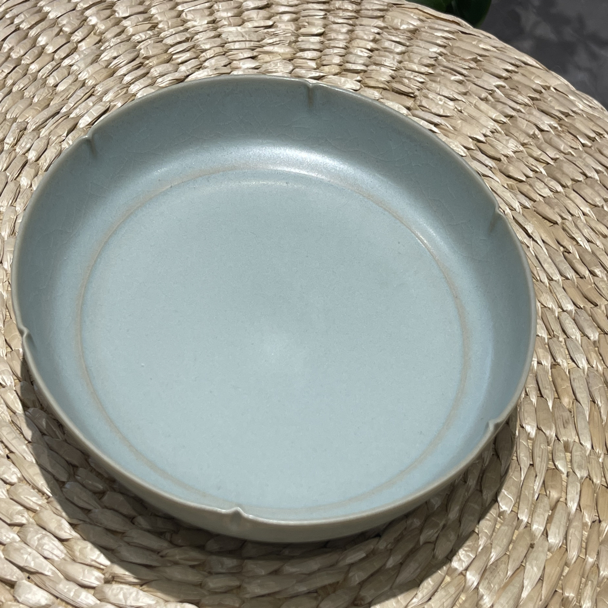 胡其顺老师古法柴烧汝瓷原矿釉色葵口洗，传世系列手工制作18公分