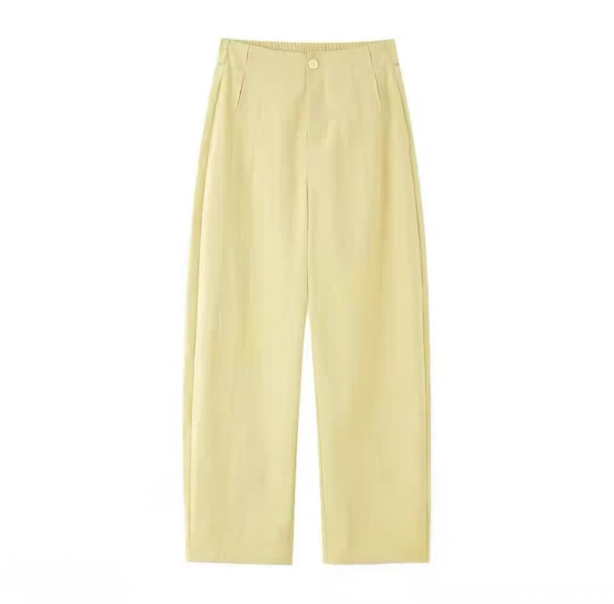 夏季新品小蛮腰天蚕 丝窄版弯刀长裤 直筒裤遮肉显瘦