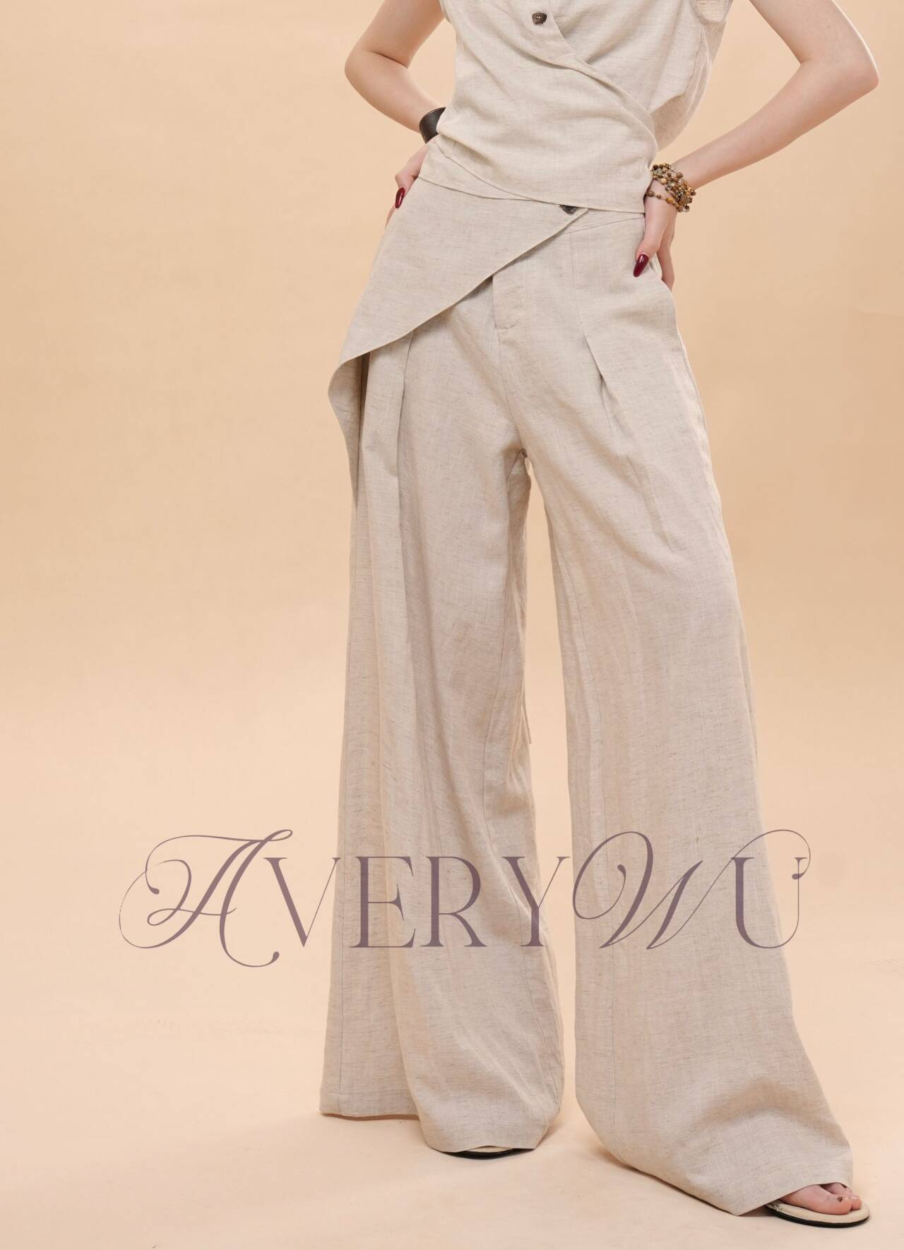 老吴的衣橱【盛夏光年】复古法式气质裤子设计师直筒休闲裤K668