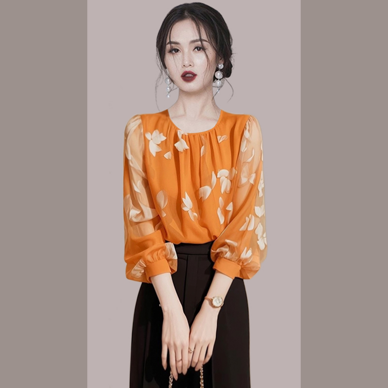法式碎花雪纺衬衫女春季新款今年流行超好看独特漂亮设计感小上衣