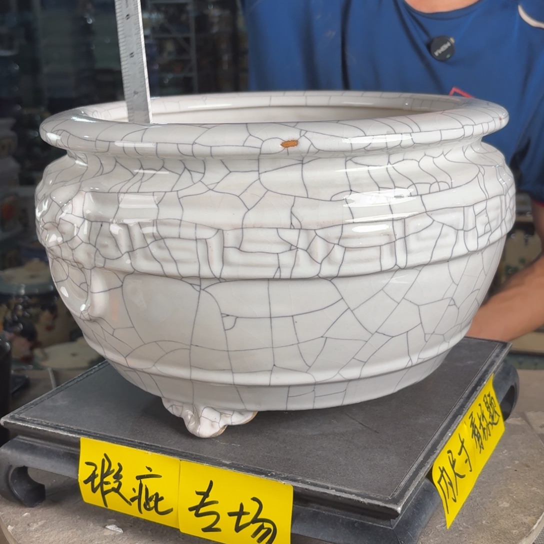 一风堂石湾花盆 内27*18缩釉微瑕