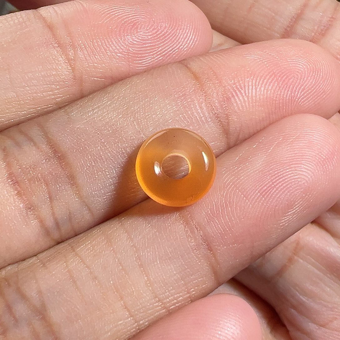 南红玛瑙珠宝奇石未镶嵌冰橘面包圈9m m