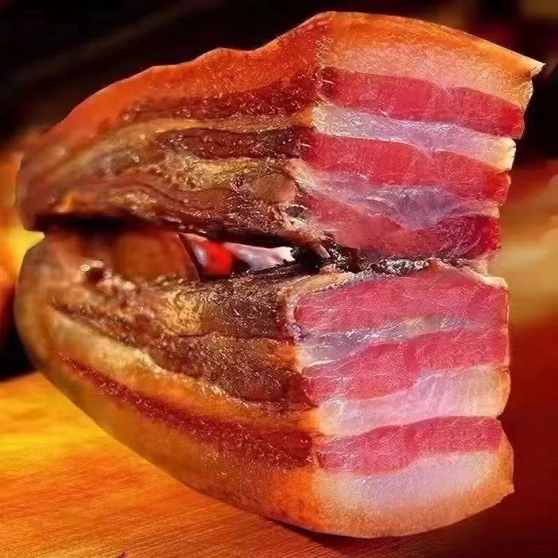 正宗贵州土黑猪肉烟熏五花腊肉传统工艺制作 【活动】