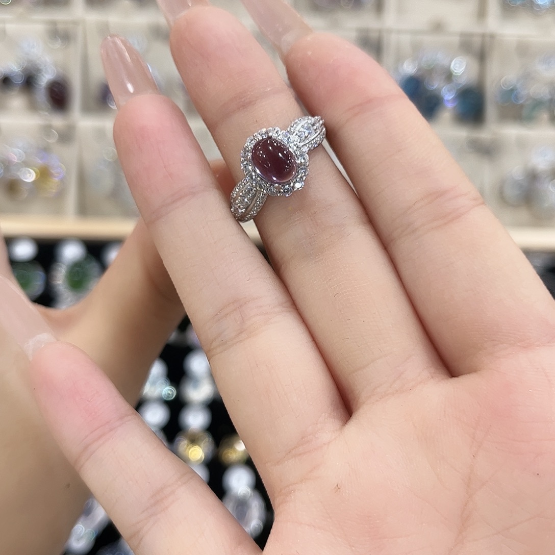 芝***熊紫晶银S925镶嵌戒指