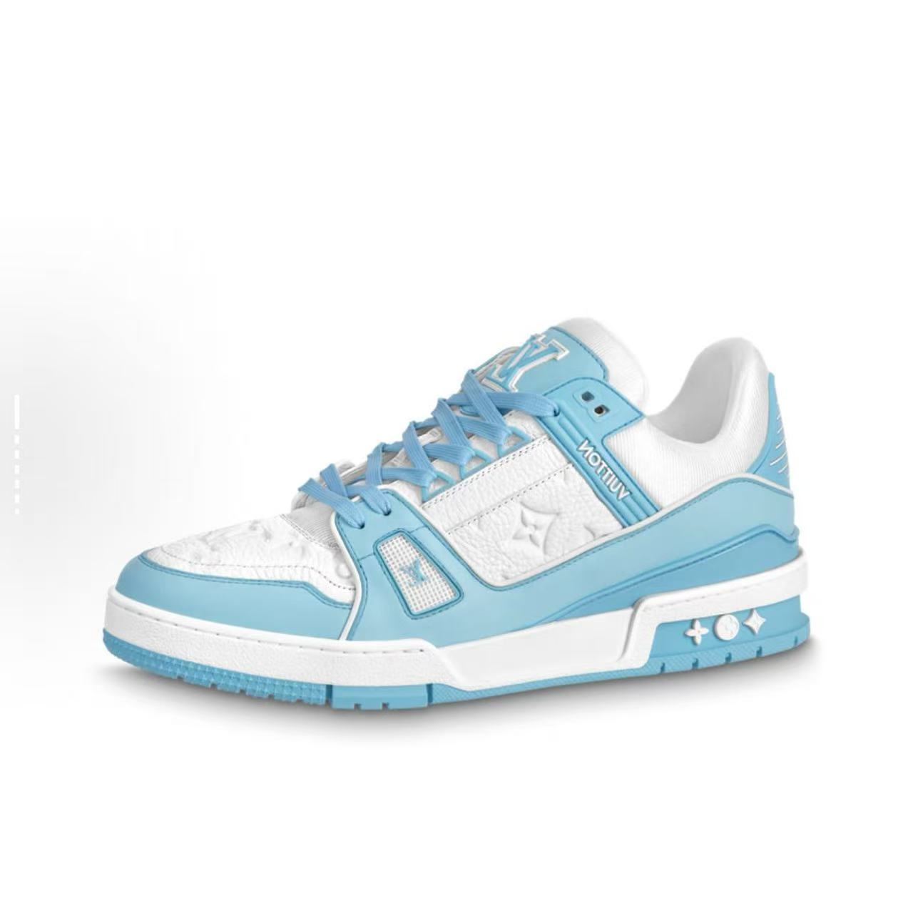 99新 LouisVuitton/路易威登 37码/蓝白浮雕trainer板鞋xxs1341