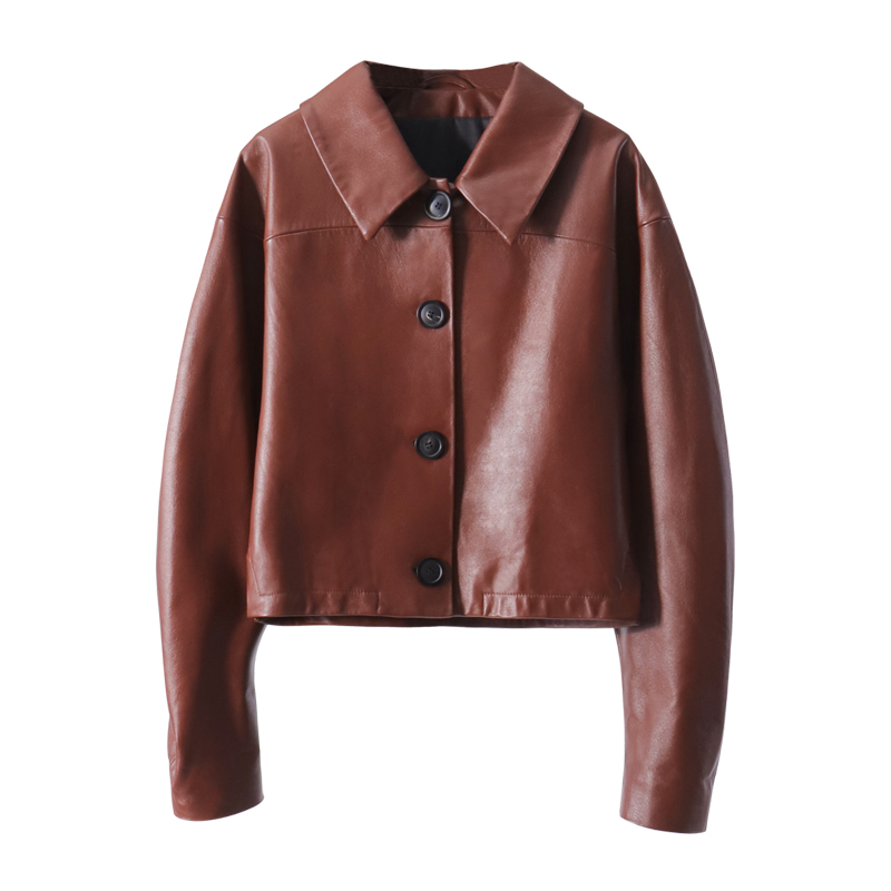 酷飒风真皮短款外套女秋季时髦感上衣 QP223006