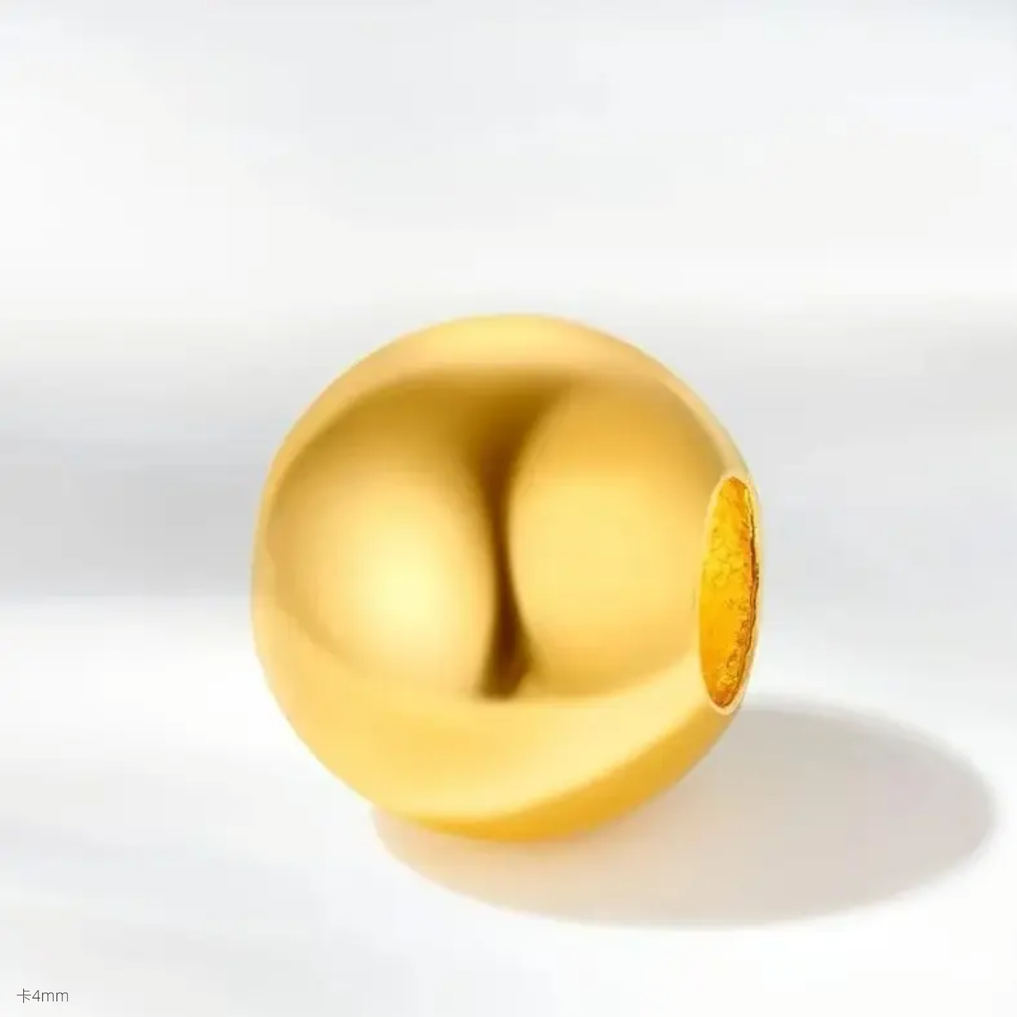 足金精美金珠纯黄金diy抖音质检(拍10颗赠链)