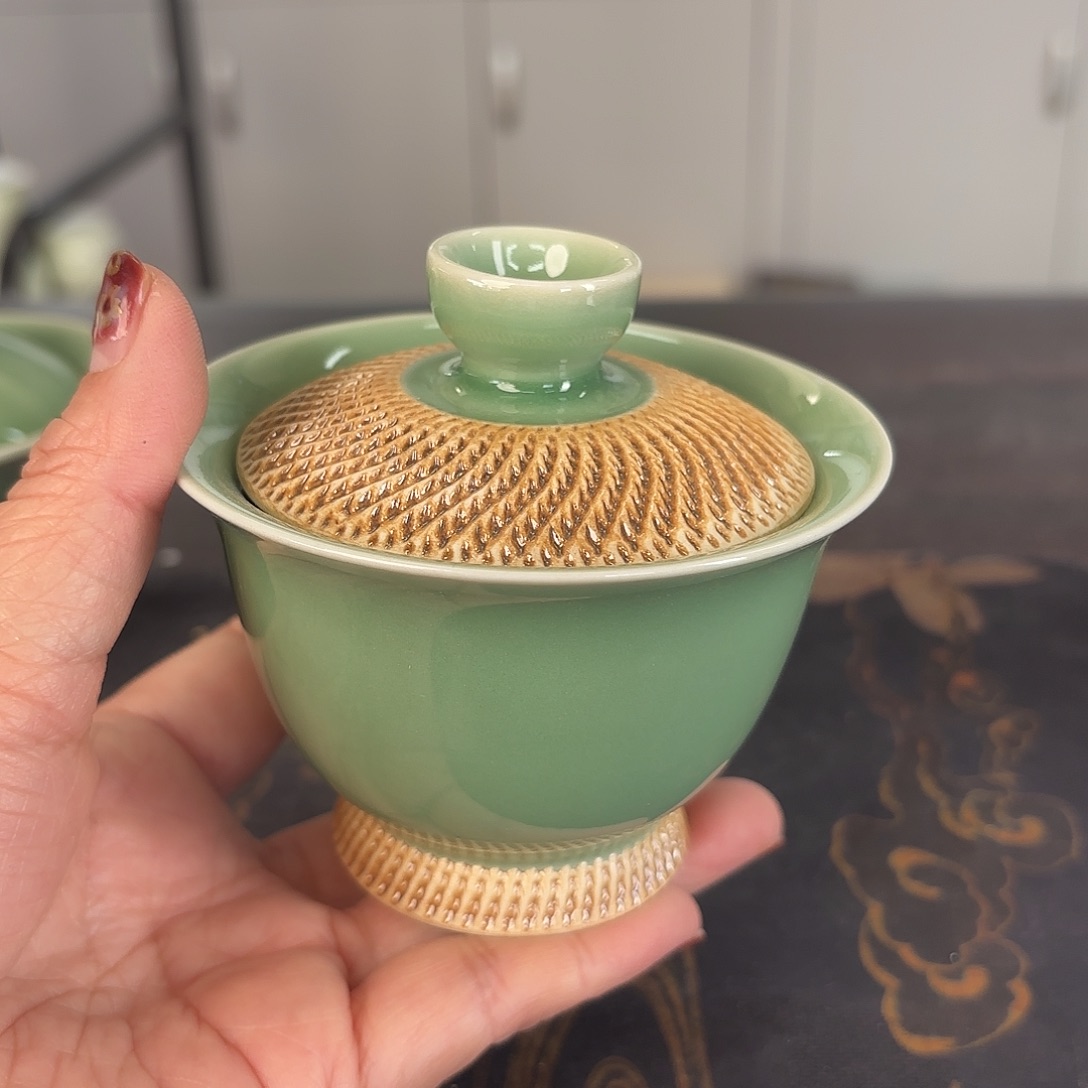 龙泉云间青瓷小米茶器