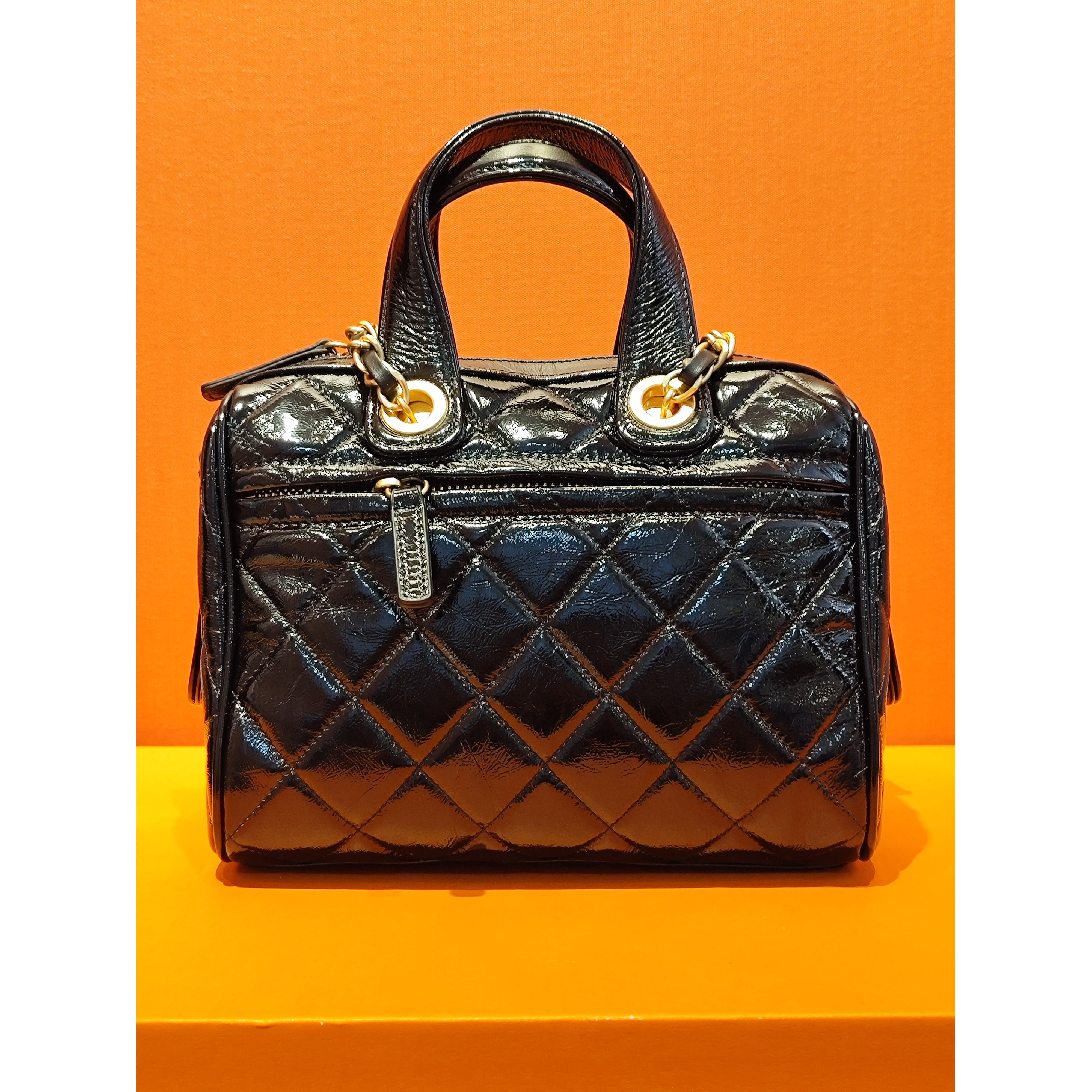 【福宝】高奢真皮女包时尚百搭便携手提黑短球