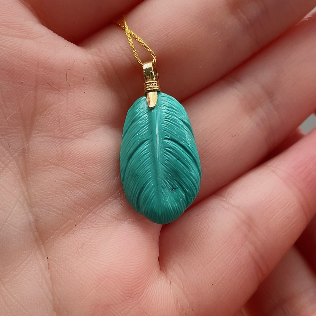 绿松石颈饰18K金镶嵌