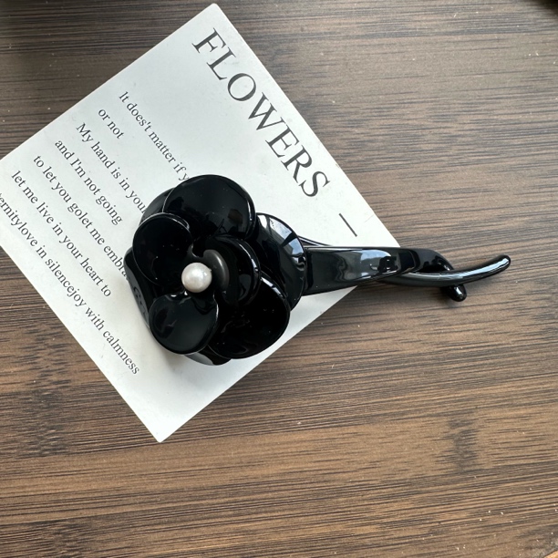 【杳饰】1664 高级感显气质花朵扭扭夹黑色百搭发夹