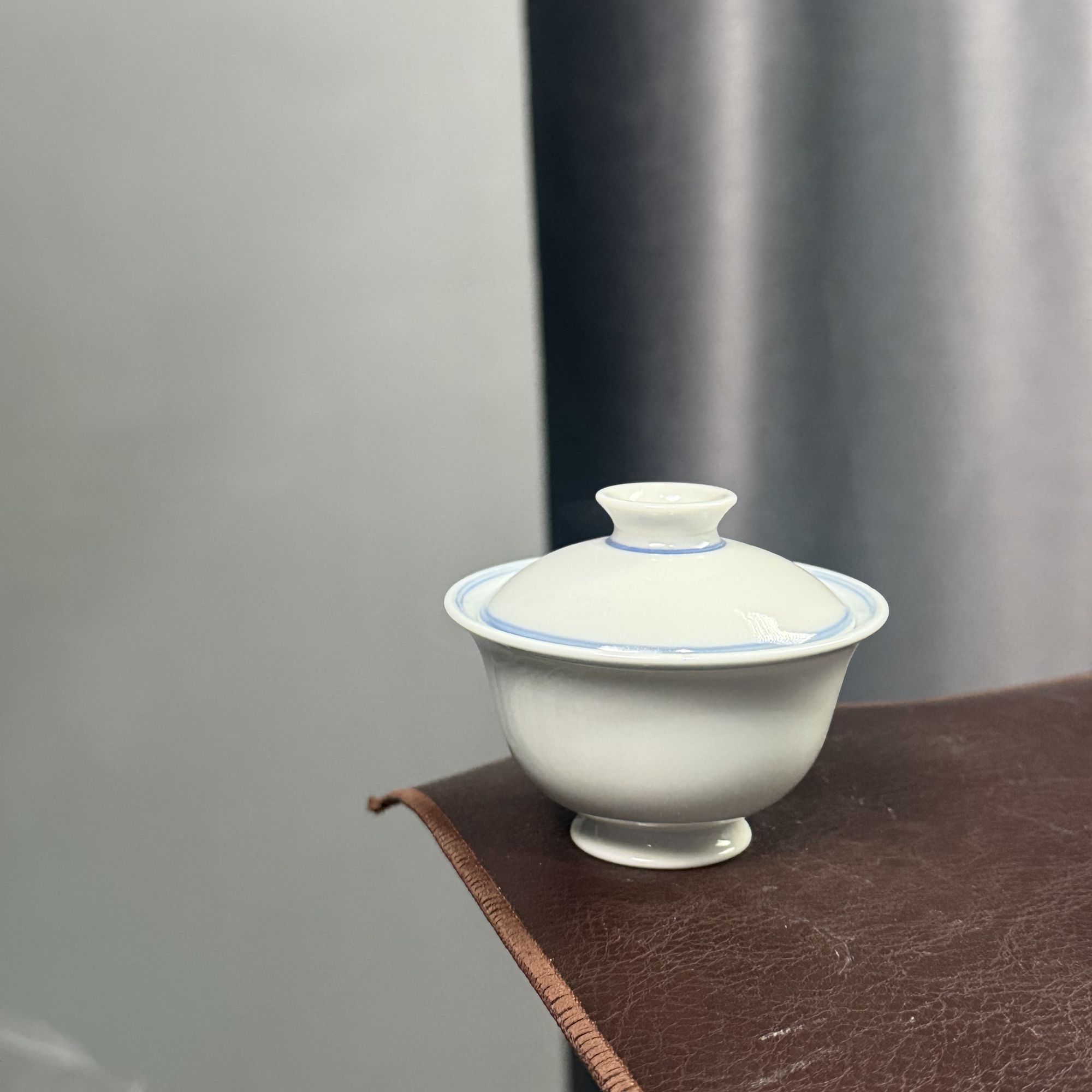 柴窑大瑕疵素胎盖碗75cc