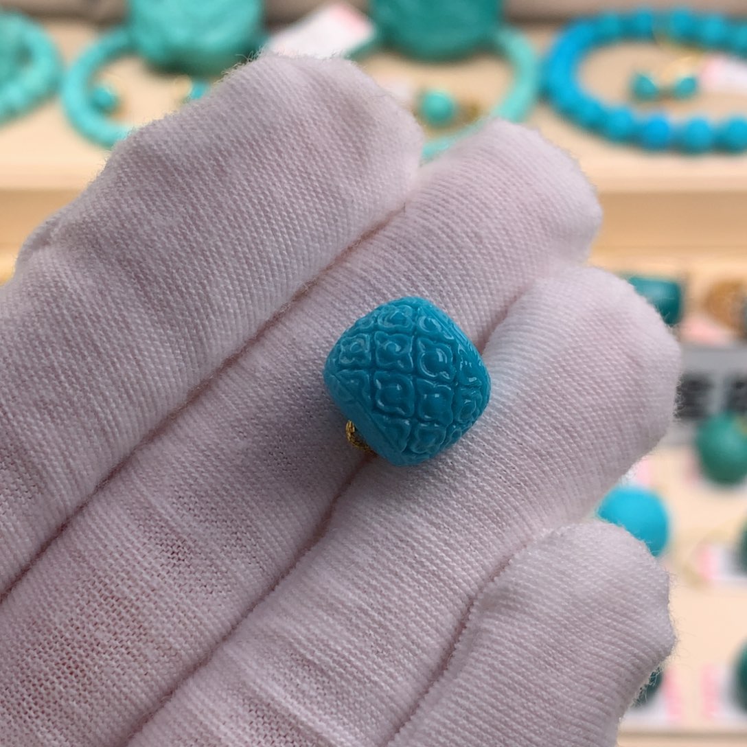 绿松石珠宝奇石未镶嵌12×11