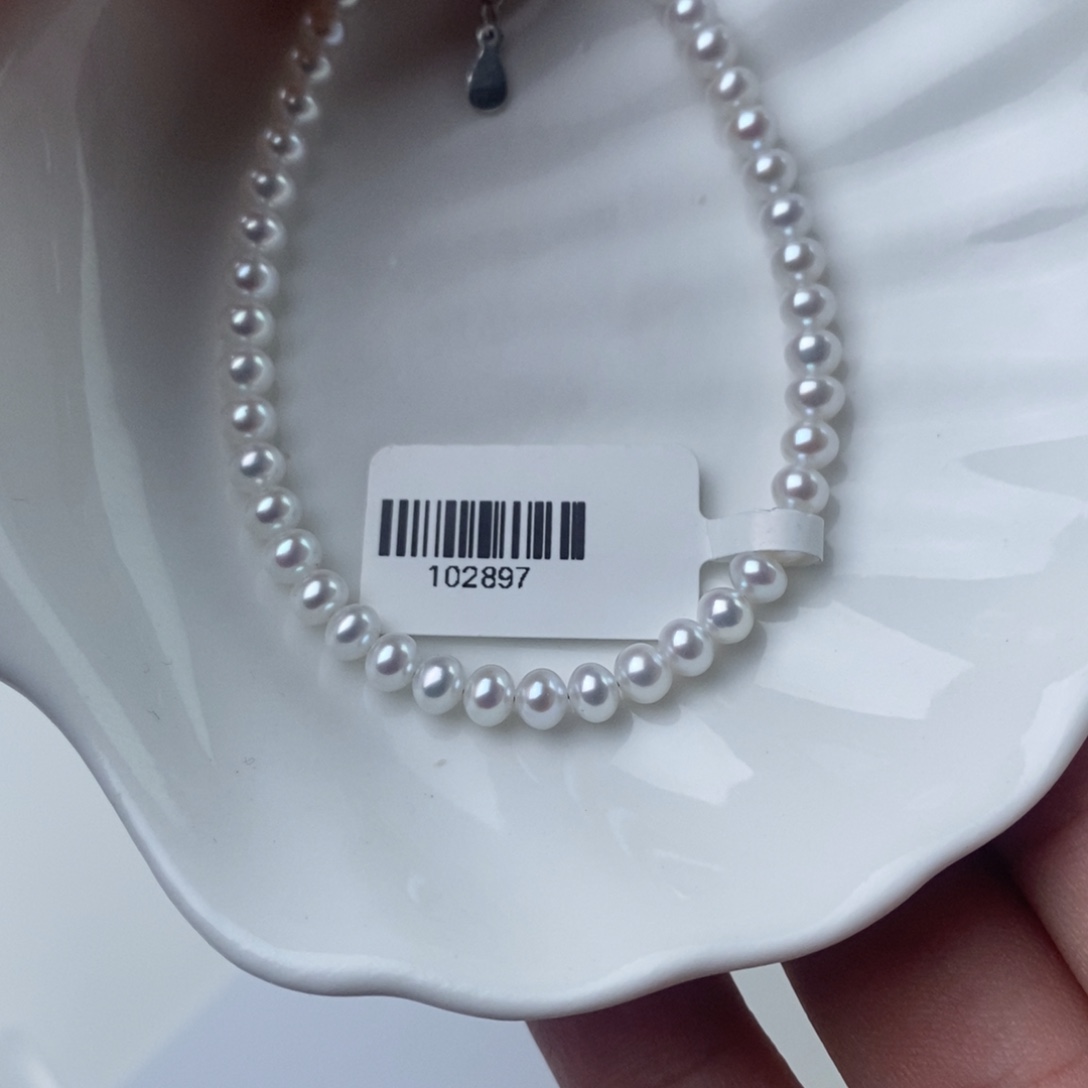 项链淡水珍珠银S925镶嵌102897