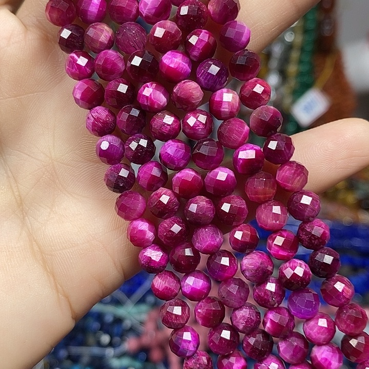 玛瑙/玉髓未镶嵌珠宝半成品虎眼切面卡6mm一条