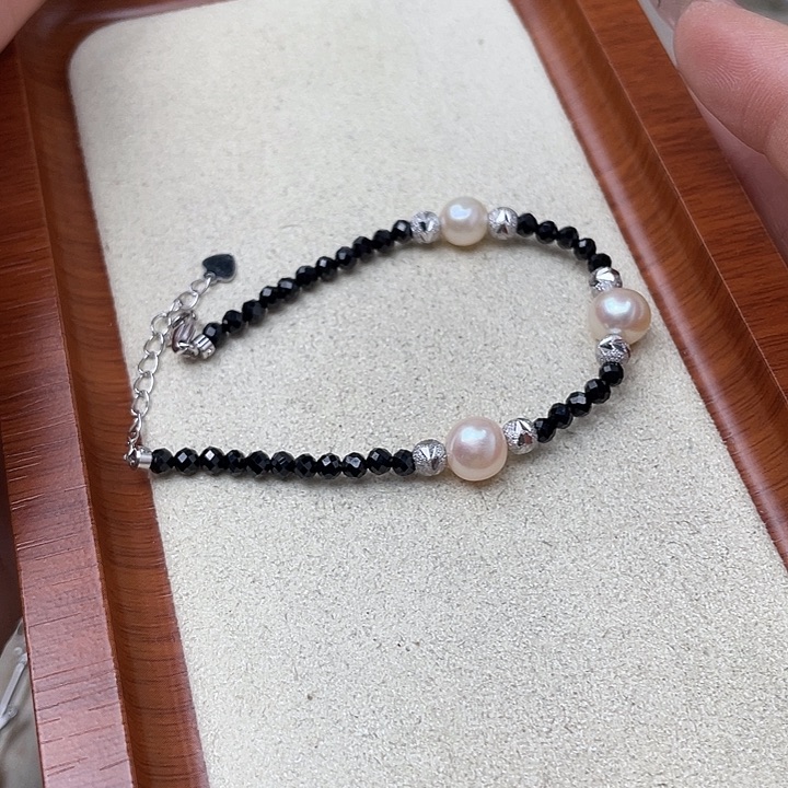 淡水珍珠银S925镶嵌手绳