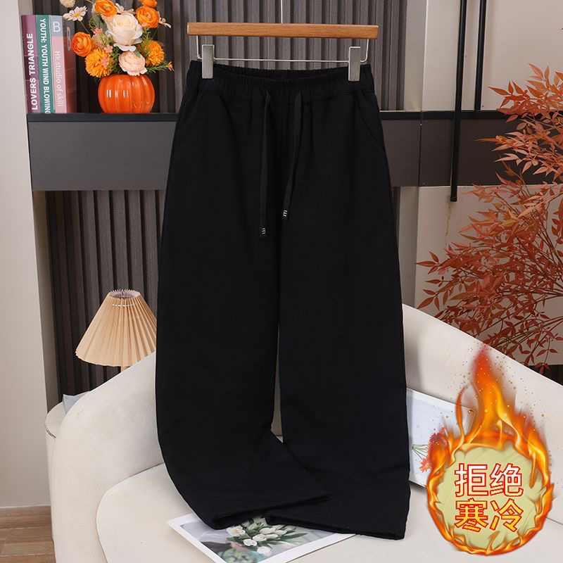 100%纯棉裤新疆长绒棉女士纯棉保暖棉裤外穿直筒显瘦松紧腰棉裤
