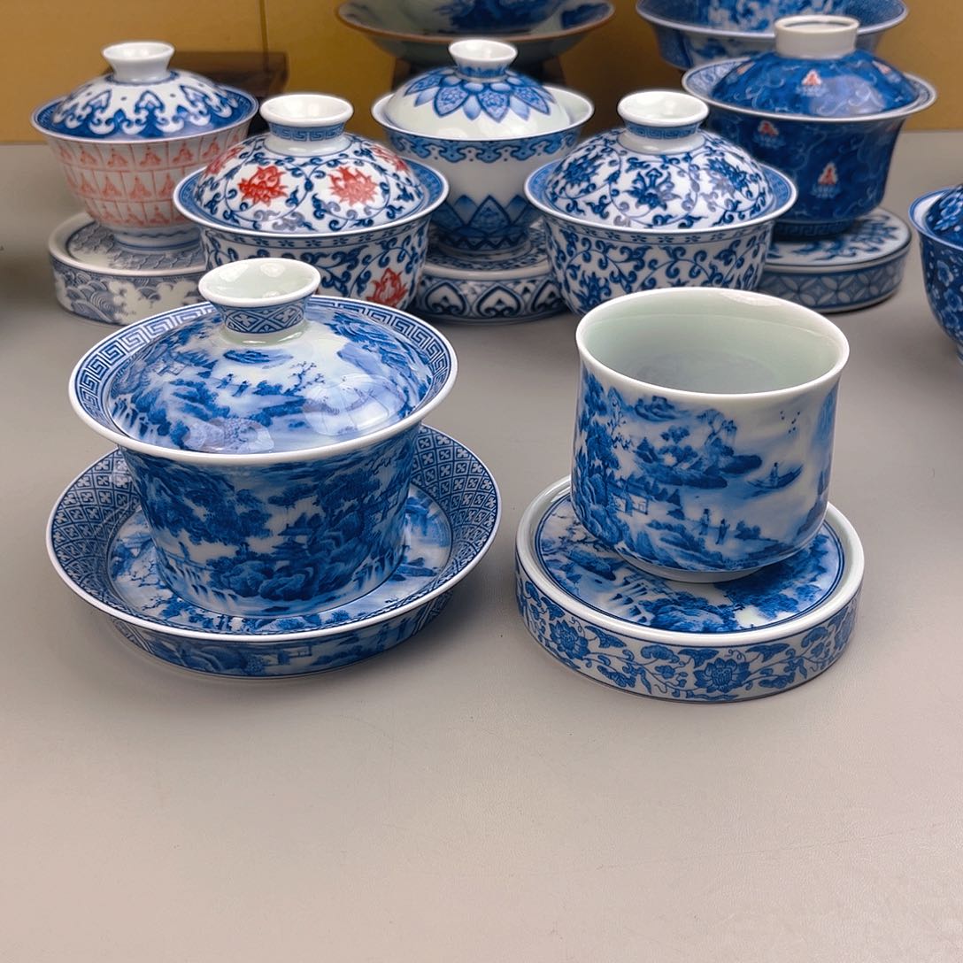 满绘山水马蹄三件套