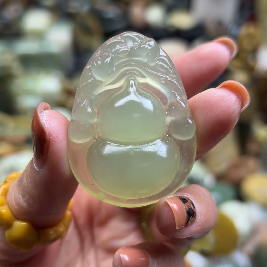 岫玉未镶嵌颈饰岫玉葫芦