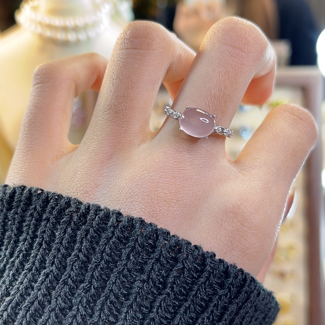 戒指水晶银S925镶嵌