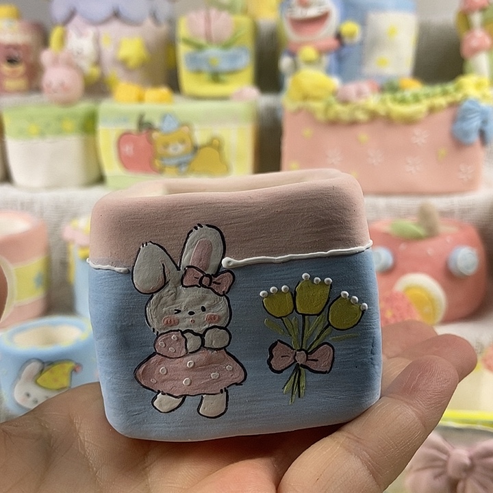 嘟***妈兔兔郁金香小方多肉花盆