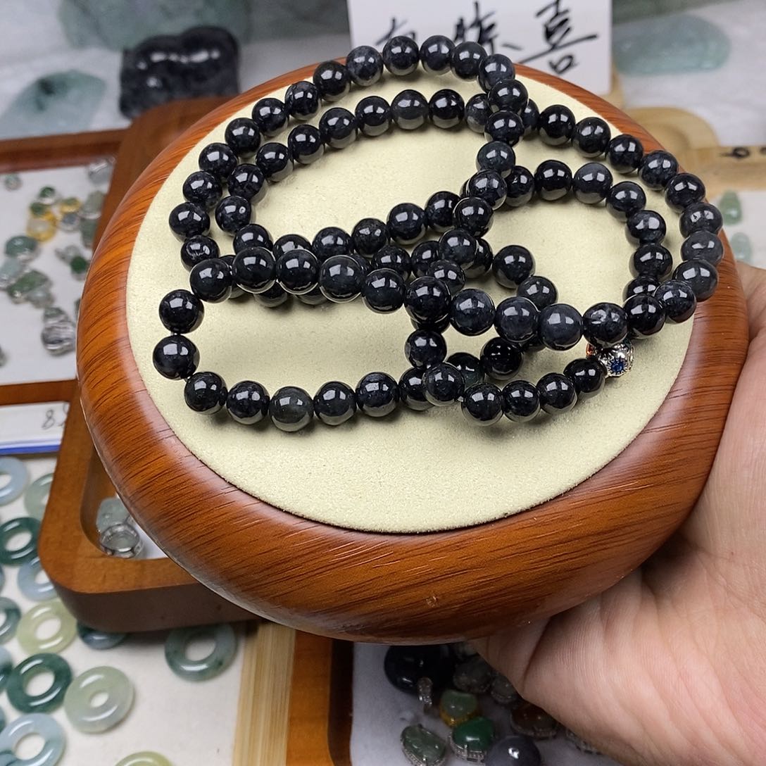翡翠戒指未镶嵌乌鸡大卡项链