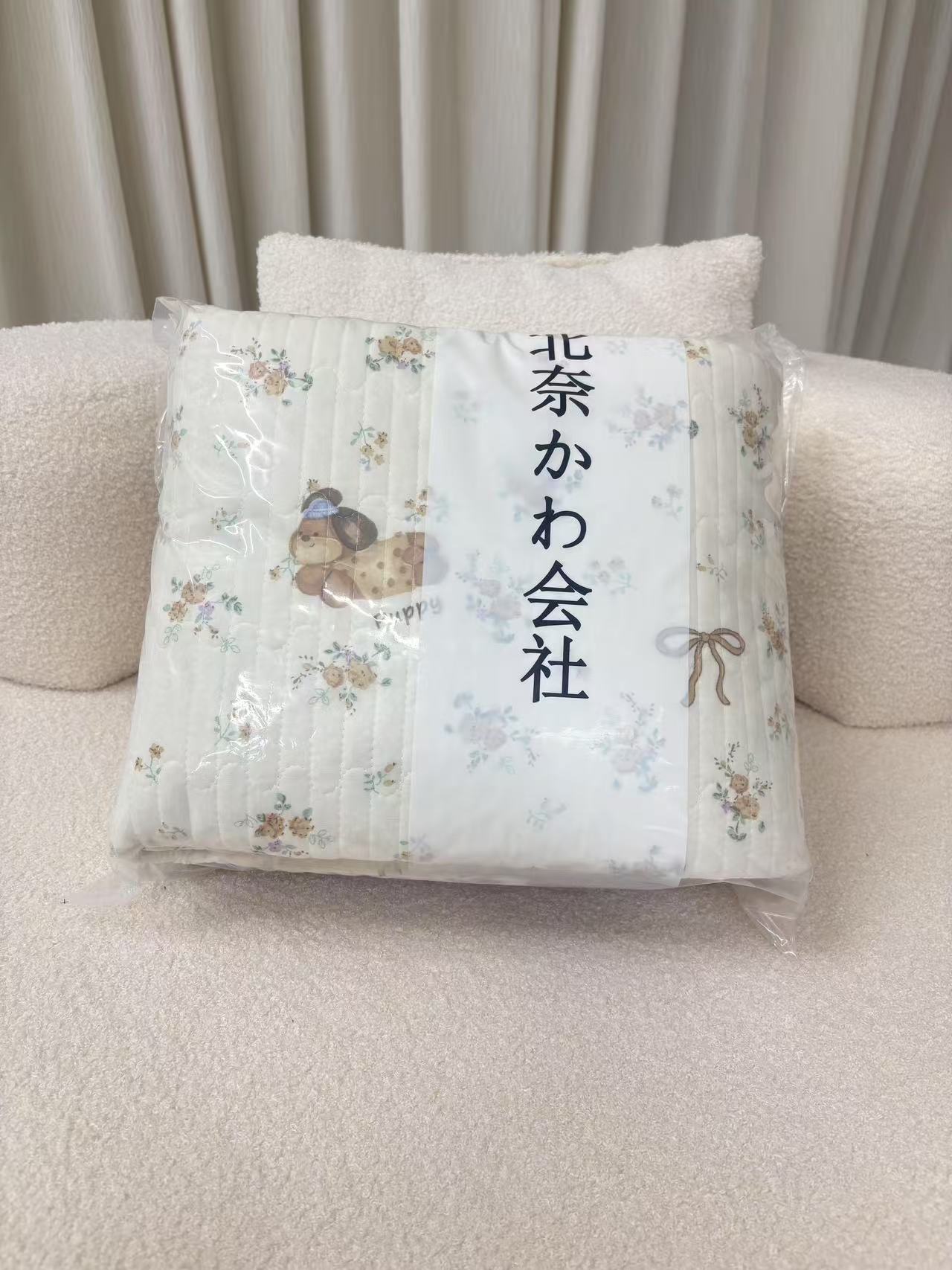 【北奈かわ会社】200*230cmA类有氧针织双层纱凉感软凉席兔子花园咖