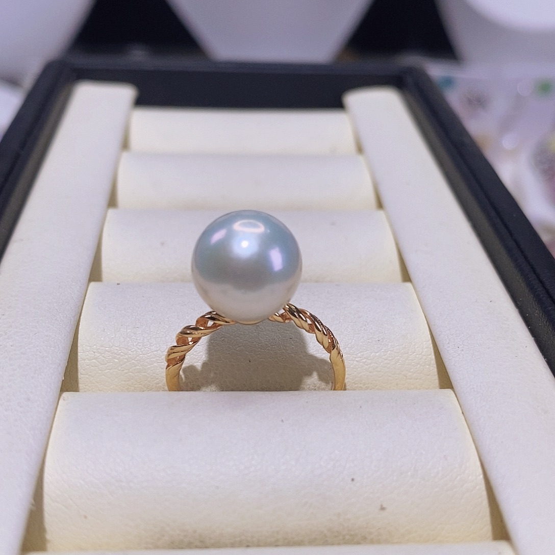 淡水珍珠戒指银S925镶嵌