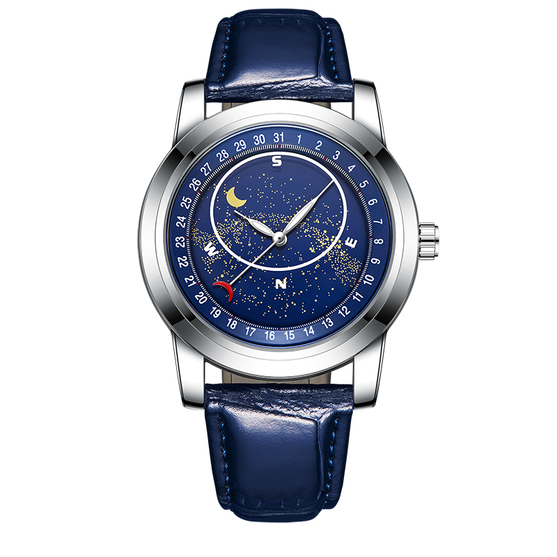 【澳门撤柜】全新星空腕表蓝盘百搭夜光潮男士手表男款JSD-1827