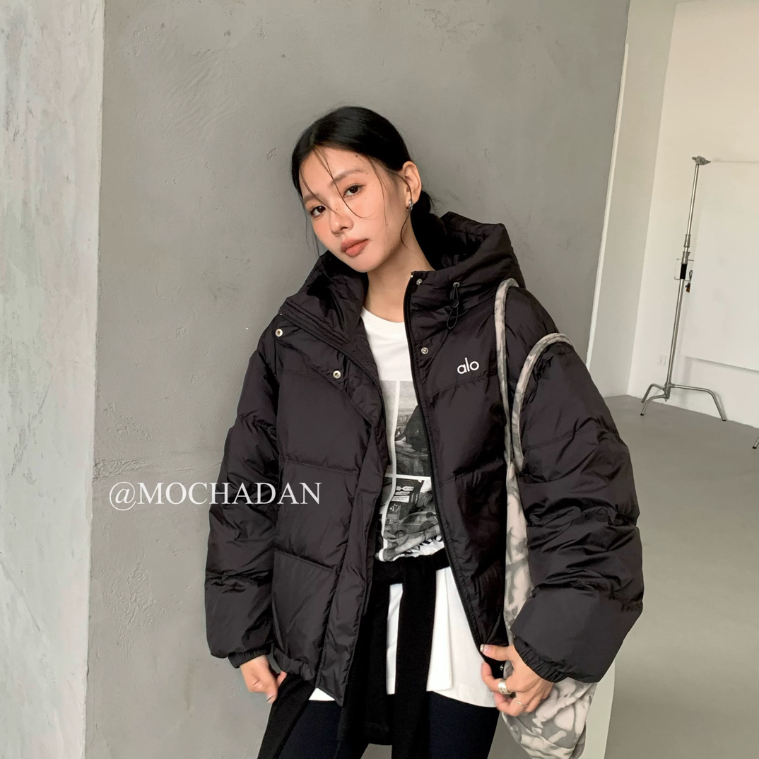 MOCHA DAN 正品2025冬季新款连帽宽松字母刺绣90羽羽外套63