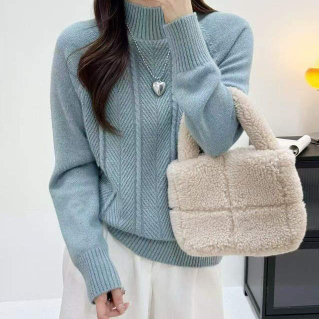 35半高领针织提花宽松（707）