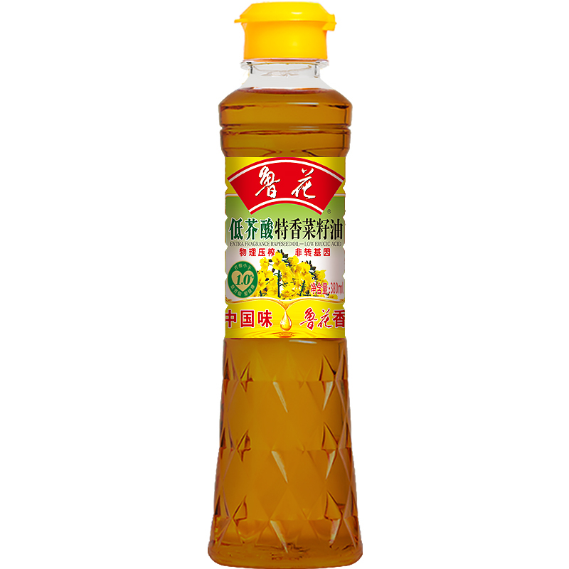 鲁花低芥酸特香菜籽油380ml一级物理压榨家用煎炒炸食用精选