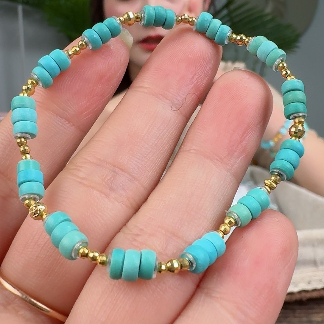 绿松石珠宝奇石18K金镶嵌