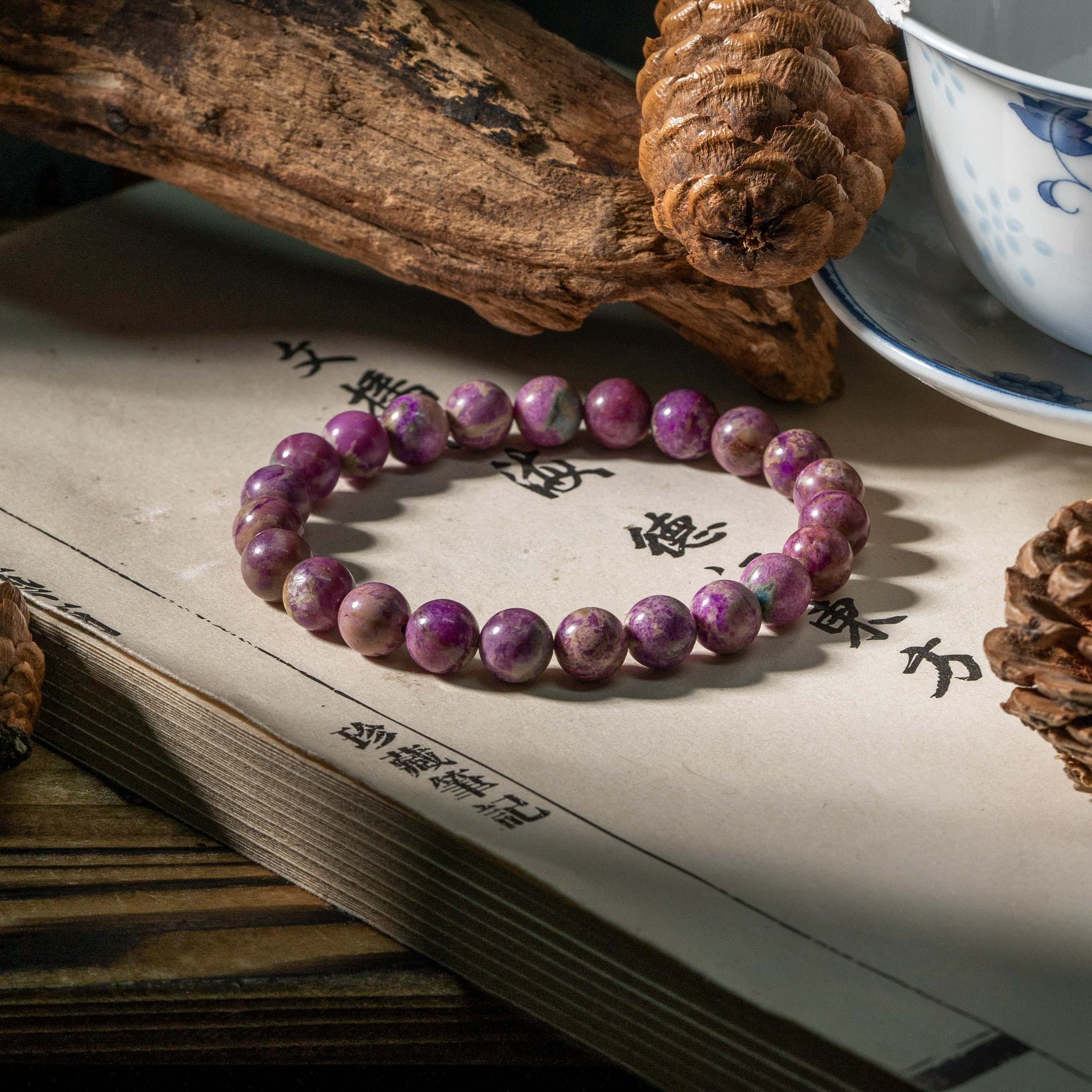 奶油樱花舒俱来圆珠手串/8mm+-/多样性发一/C1830/孤