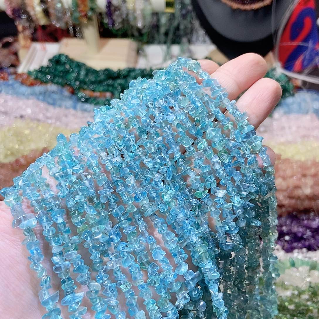 未镶嵌珠宝半成品水晶小蓝磷灰