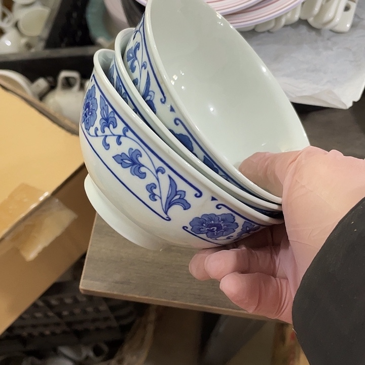 用***静瓷片翡翠瓷碗3个 微瑕