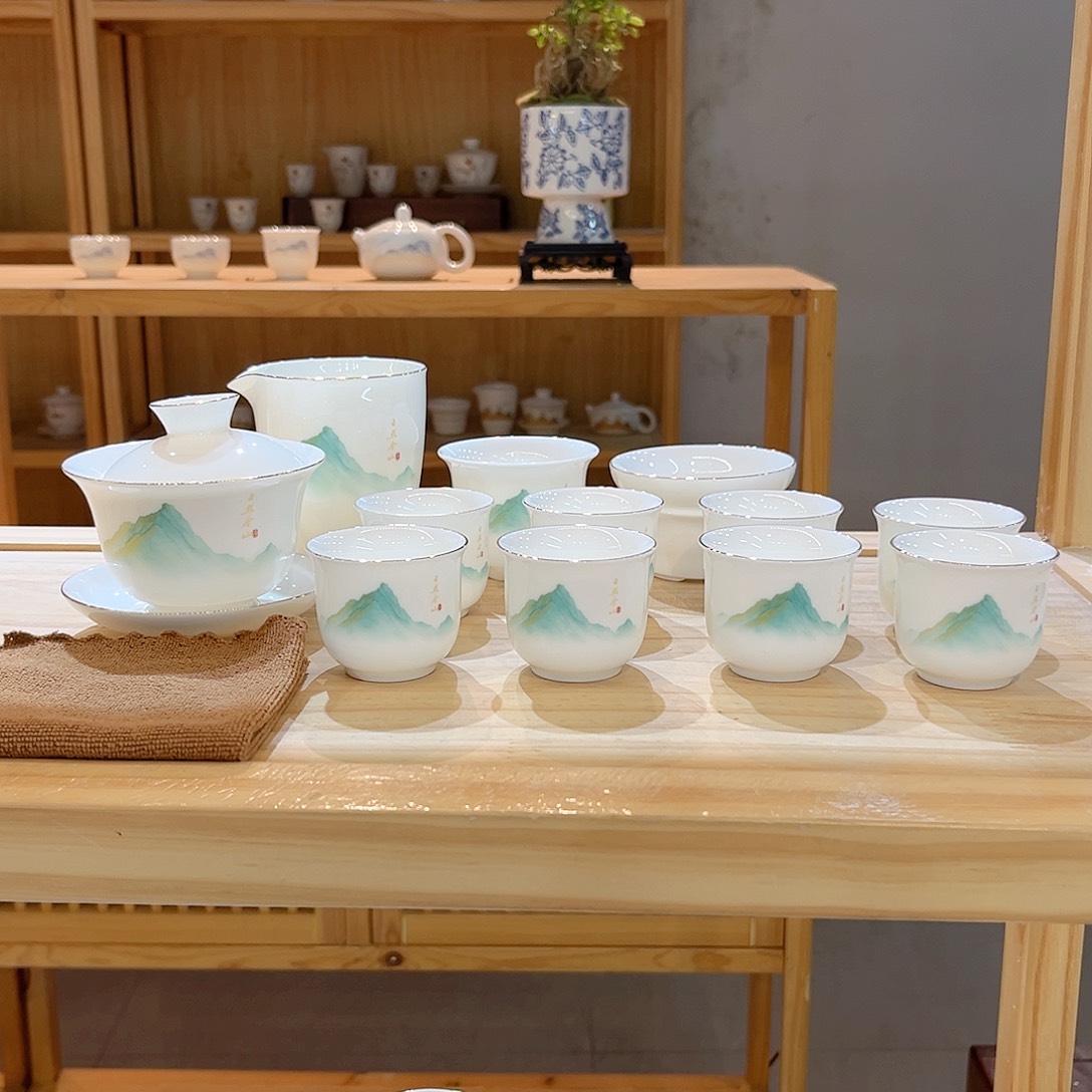 【御瓷斋】羊脂玉瓷茶具套装